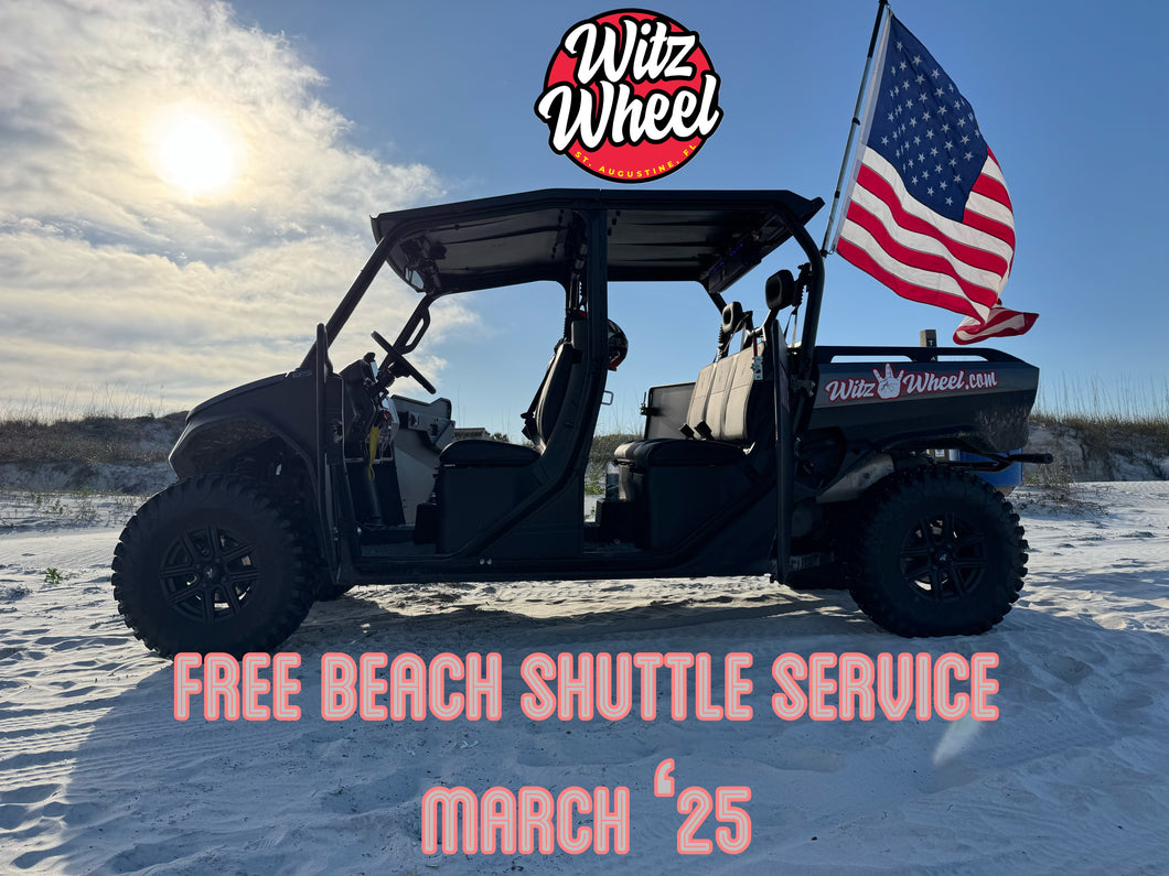 FREE BEACH SHUTTLE SERVICE MARCH ‘25